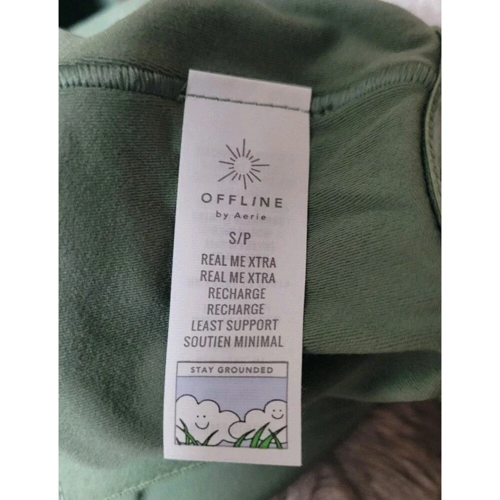 Aerie Offline Womens S Green Racer Back Lined Sports Style Bra NWT